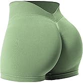 YEOREO Workout Scrunch Shorts Women V Back Gym Butt Lifting Liz High Waisted Seamless Shorts