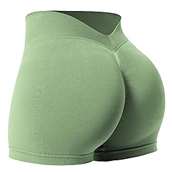 YEOREO Workout Scrunch Shorts Women V Back Gym Butt