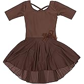 Leveret Kids Girls Skirt Leotard Long Sleeve Size Toddler-X-Large (2-14 Years) Variety of Colors