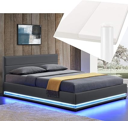 Amazon De Artlife Led Polsterbett Toulouse 180 200 Cm Mit Matratze Lattenrost Bettkasten