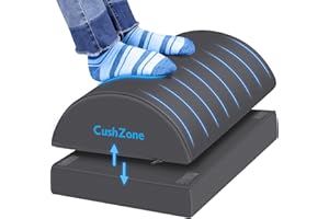 CushZone Foot Rest for Under Desk at Work Adjustable Foam for Office, Home, Work, Gaming, Computer, Office Accessories Back & Hip Pain Relief Micromesh (Grey)
