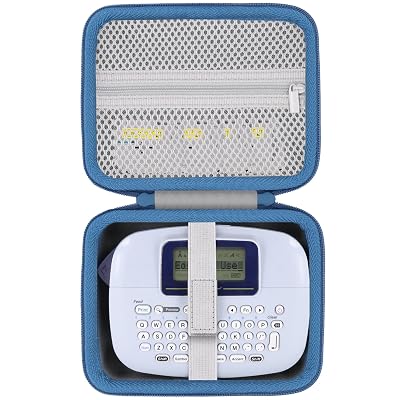 Baval Label Printer Case Compatible with Brother PT-M95 P-Touch Monochrome Label Maker and Label Tapes(Gray Case,Blue Zipper)