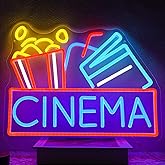 Runalosa Cinema Neon Sign Dimmable Movie Neon Light Sign for Wall Decor Film Theater Led Signs for Home Bar Movie Night Party Man Cave Film Room Gift 15.7" x 12.2"