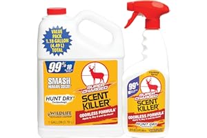 Wildlife Research Center Super Charged Scent Killer Spray & Refill – Odor Eliminator for Hunting – Works After Drying – Scent Control for Clothes & Gear – Hunting Spray (Gallon Combo)