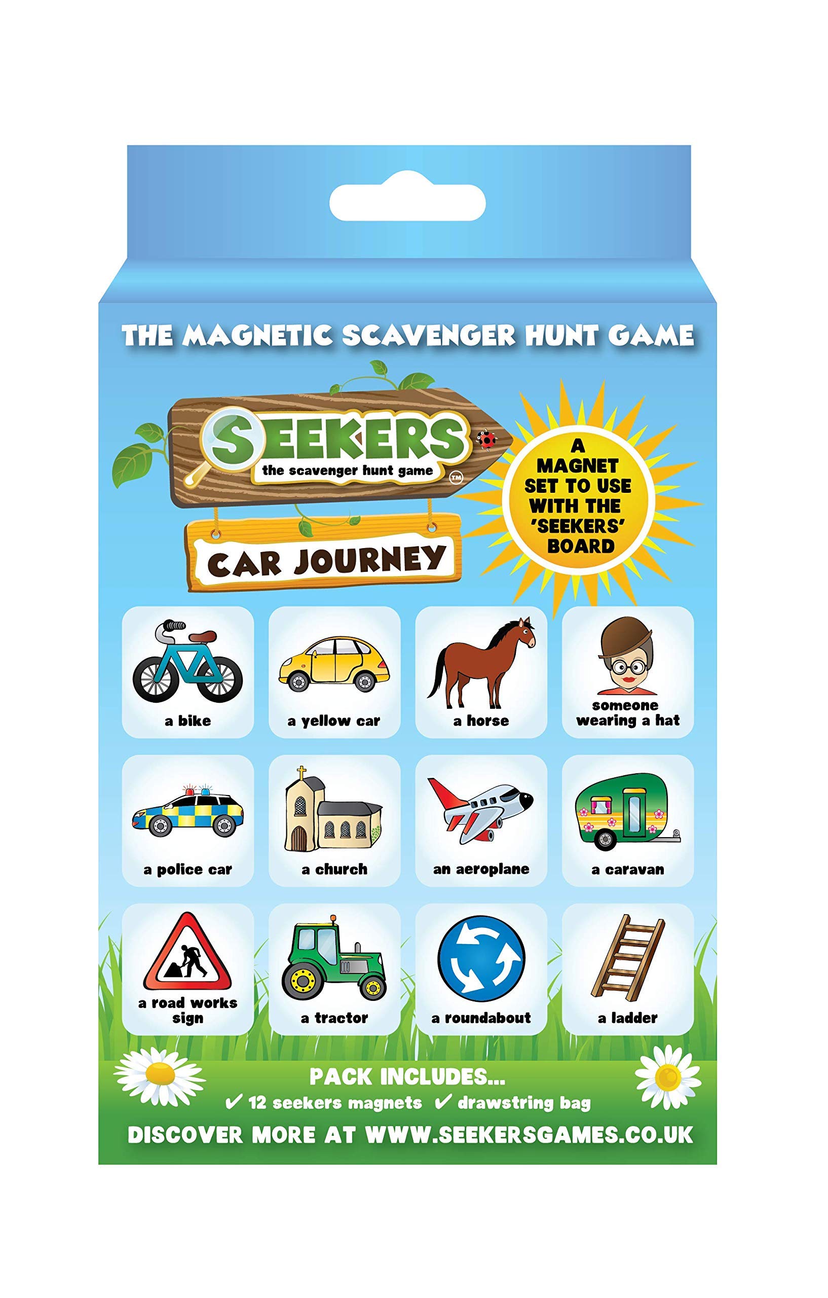 SEEKERS Scavenger Hunt Game Add-On Pack - Car Journey. Fun For Children All Ages. Ideal For Travel, Coach Journeys and Road Trips. Outdoor Games for Kids. Magnetic Board Sold Separately