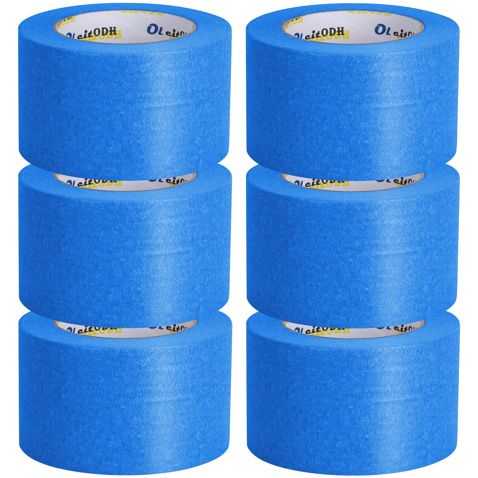 Photo 1 of 6 Rolls Blue Painters Tape Bulk 3 inch x 60 Yards, Total 360 Yd, Painters Masking Tape No Residue Wall Painting Tape Artist Tape Trim Edge Finishing Tape for Wall Painting Decoration DIY Supplies
