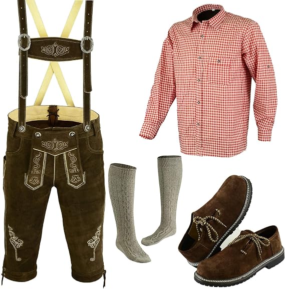 Chic German Lederhosen Oktoberfest Outfit Sets - Lederhosen Store