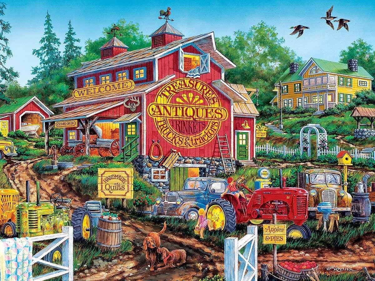 Anwei Wooden Jigsaw Puzzle 300 Piece Puzzle for Adults Rural Scenery Country Landscape Farm Animal Jigsaw Puzzles Forests for Kid Surprise Birthday for Family Home Decor Art Puzzle