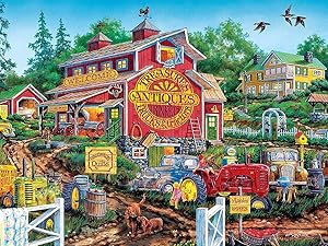 Anwei Wooden Jigsaw Puzzle 300 Piece Puzzle for Adults Rural Scenery Country Landscape Farm Animal Jigsaw Puzzles Forests for Kid Surprise Birthday for Family Home Decor Art Puzzle