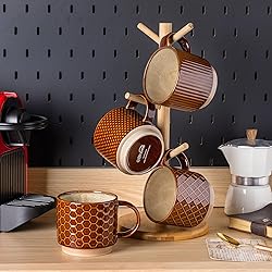 GBHOME 15OZ Stackable Coffee Mugs, Ceramic Coffee