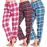DARESAY 3 Pack: Womens Flannel Pajama Pants - Women's Pajama Bottoms, Soft Comfy PJ Pants Women