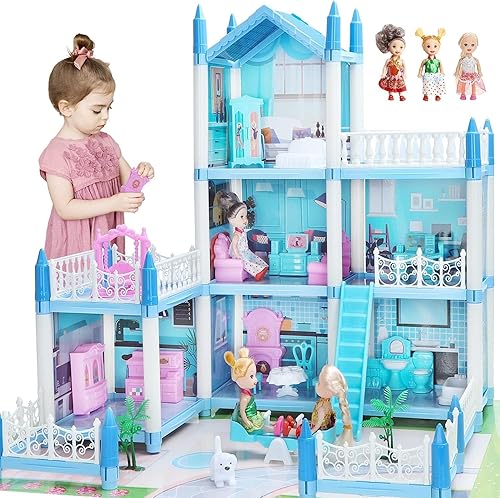 Doll House for Girls Year Old 3-Story Rooms