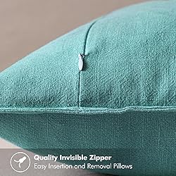 MIULEE Decorative Linen Euro Sham Pillow Covers
