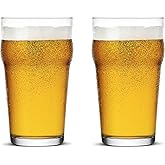 Pint Glasses,20oz British Beer Glass,Classics Craft Beer Glasses,Premium Beer Glasses Tumbler Set of 2, Pub Beer Glasses,Unique Design Beer Glasses Easy Stacking in The Cupboard