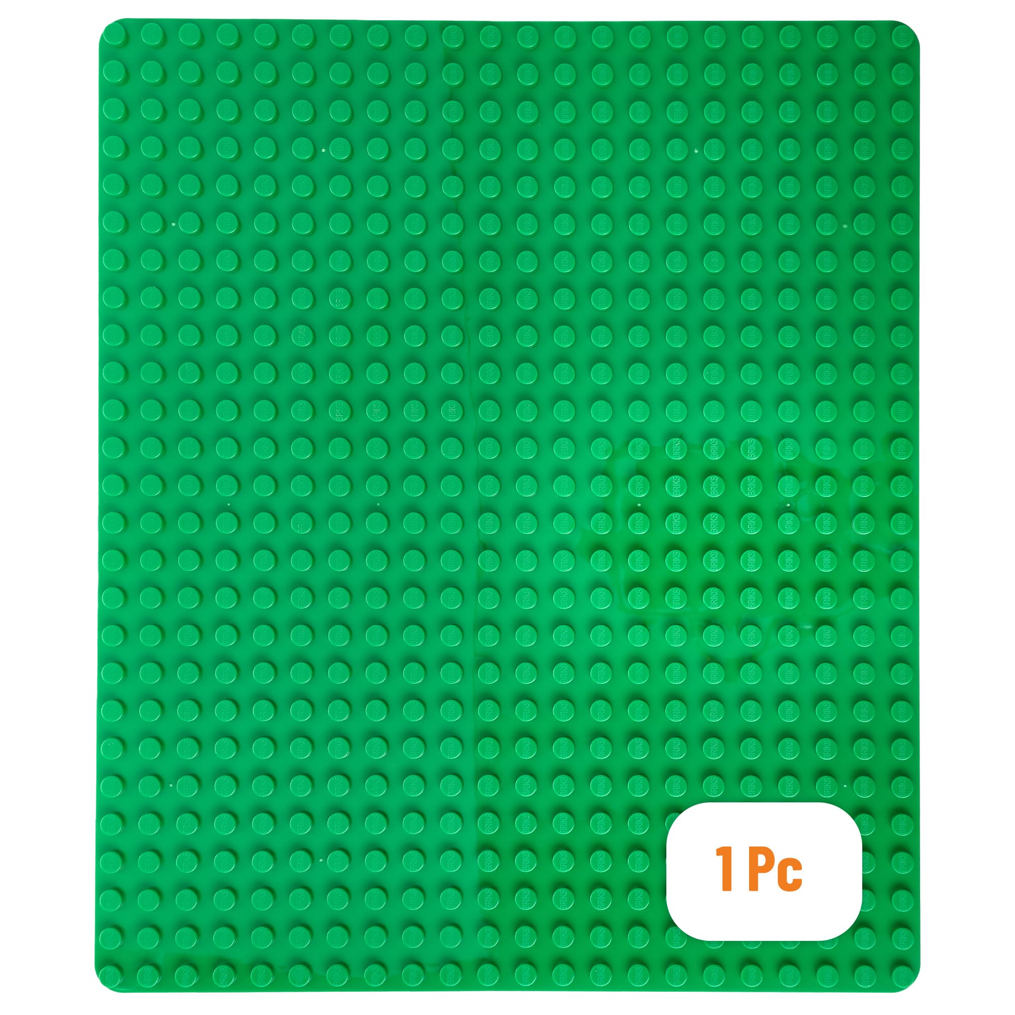Strictly Briks Toy Building Block - Classic Big Briks Baseplate for Ages 3 Years & Up, 13.75" x 16.25" Building Brick, Tight Fit Stackable Base Plate, Green, 1 Pc
