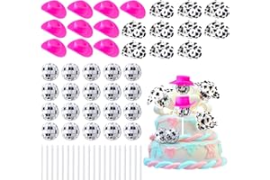 MAX SHAPE 60Pcs Disco Cowgirl Pary Cake Decoration, 20Pcs Disco Ball Cup Toppers 10Pcs Mini Pink Cowgirl Hats 10Pcs Cow Print Cowboy Hats Westen Cowgirl Party Birthday Table Decor