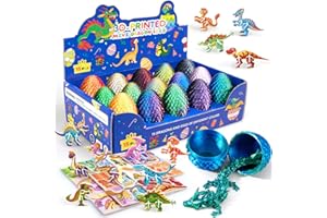 Dak Haan 15PCS 3D Printed Dragon Egg,3D Dragon Eggs Set with Display Stand,Mini Dragons Eggs Set Fidget Toy,Cool Stuff Fun Gifts,DIY Craft Kit,Dino Eggs for 5-7 4-6 8-12 Year Old Boys Girls