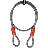 BV 4FT Heavy-Duty Security Cable Lock with Loops &ndash; Extra Thick 10mm (3/8") Braided Steel, Cut-Resistant &amp; Weatherproof Wire Cable for Padlock, Gate, Bike, Motorcycle &amp; Outdoor Equipment