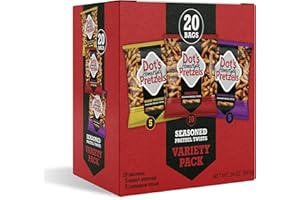 Dot's Pretzels Variety Pack, Original, Honey Mustard, and Cinnamon Sugar Pretzel Twists, Healthy Kids Snacks, 1oz Grocery Siz