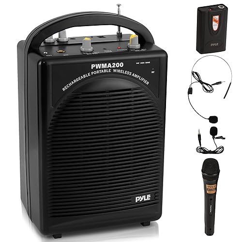 Pyle Portable PA Speaker Microphone System FM Stereo Radio