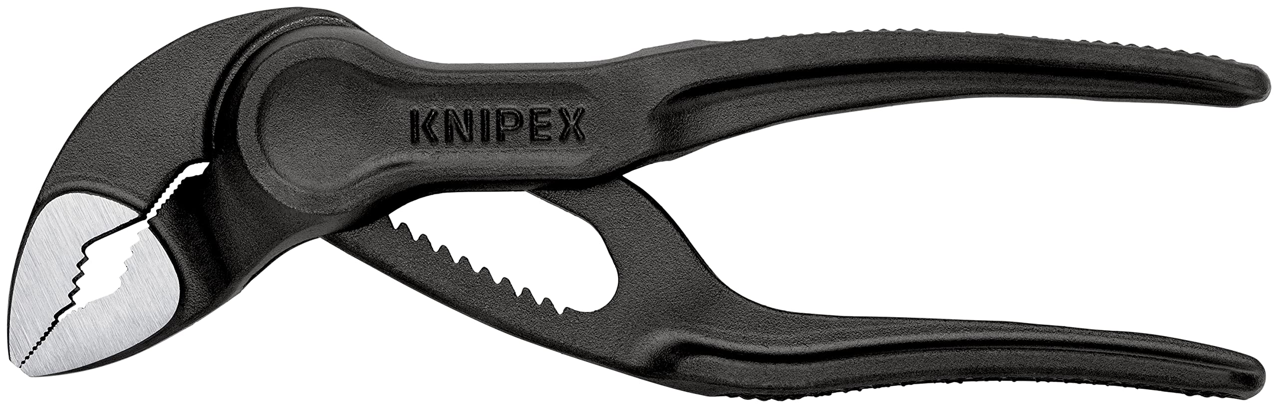 KNIPEX Cobra XS Mini-Wasserpumpenzange, 100 mm, Muttern bis 24 mm, Rohre bis 28 mm, Selbstklemm-Effekt, Rohrzange, EDC, 87 00 100 3