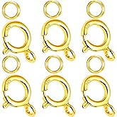 Spring Clasps Sterling Silver with Open Jump Rings Gold Necklace Clasps and Closures for Jewelry Making,Made in Italy