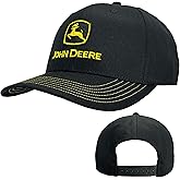 John Deere Moline 112 Black Woven Cap Yellow Construction Logo