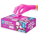 London Labs 4 Mil – Fuchsia Pink Nitrile Gloves – Disposable Latex Free & Powder Free– Chemical Resistant, Pink Rubber Gloves