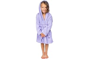BAGNO MILANO Organic Turkish Cotton Kids Bathrobe, Soft Terry Cotton-Acrylic Hooded Towel Robe for Boys, Girls