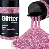 Hemway Holographic Pink Glitter Shaker 130g Chunky Glitter for Resin Crafts