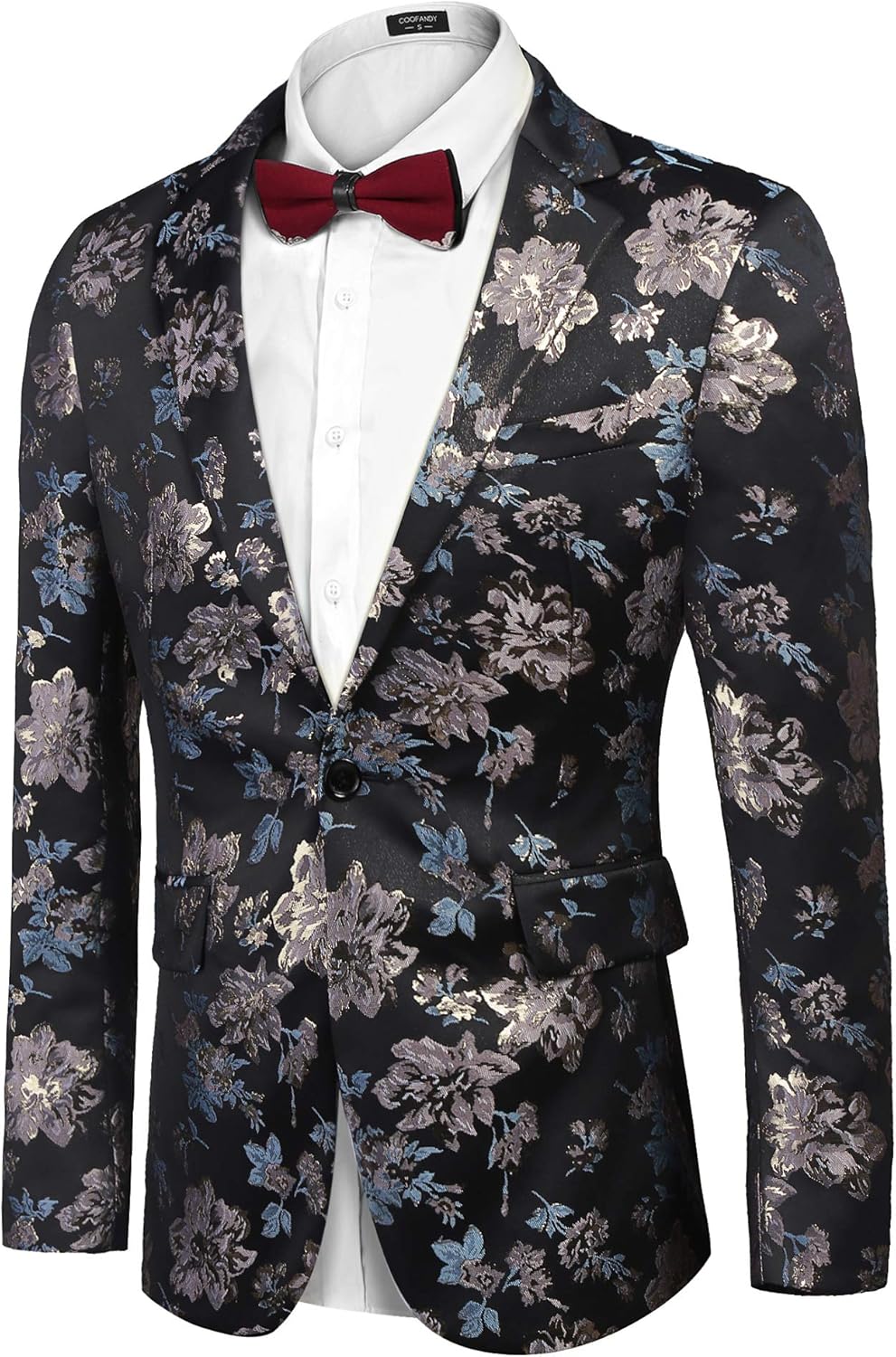 COOFANDY Men's Floral Blazer Slim Fit Dinner Tuxedo Prom Wedding Party Suit Jacket at  Men’s Clothing store