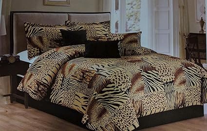Amazon Com Legacy Decor 8pc Multi Animal Print Black Brown Tan