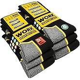 SOXCO WORK Socks for Men Crew Length Black Socks 6/10 Pairs