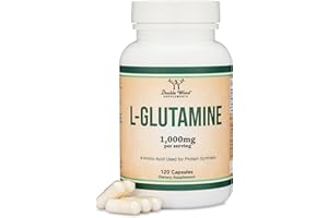 DOUBLE WOOD SUPPLEMENTS L Glutamine Capsules - (1000mg Servings, 120 Capsules) Non-GMO, Gluten Free, Keto Safe, Vegan Friendly, Third Party Tested (for Endurance and Gut Health) by Double Wood