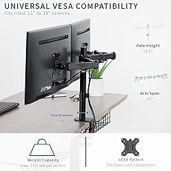 VIVO Dual 13 to 30 inch LCD Monitor Desk