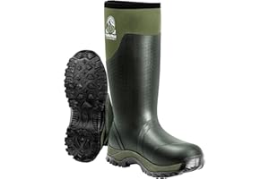 TerraTrax Rubber Hunting Boots for Men Muck Boots Waterproof 6mm Neoprene Rain Boots Outdoor Mud Boots for Hunting Gardening Farming Fashing Yard Working in All-Season