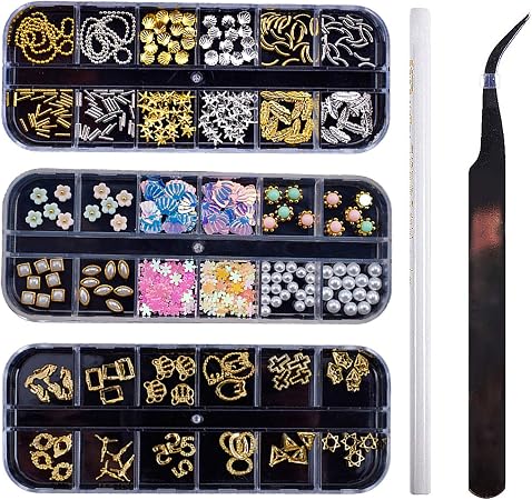 Amazon ケース入り ネイル パーツ ネイルパーツデコレーションネイルパーツ 大容量タイプ ネイルアート ワイヤー 箔 オーロラフィルム 金属粒 3個セット 3 5労働日以内配達 Zooyi パール 通販