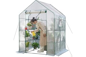KOKSRY Greenhouses for Outdoors,Portable Walk in Greenhouse for Garden Plants That Need Frost Protection and Away from Pests,Animals(56"x55"x78")-White
