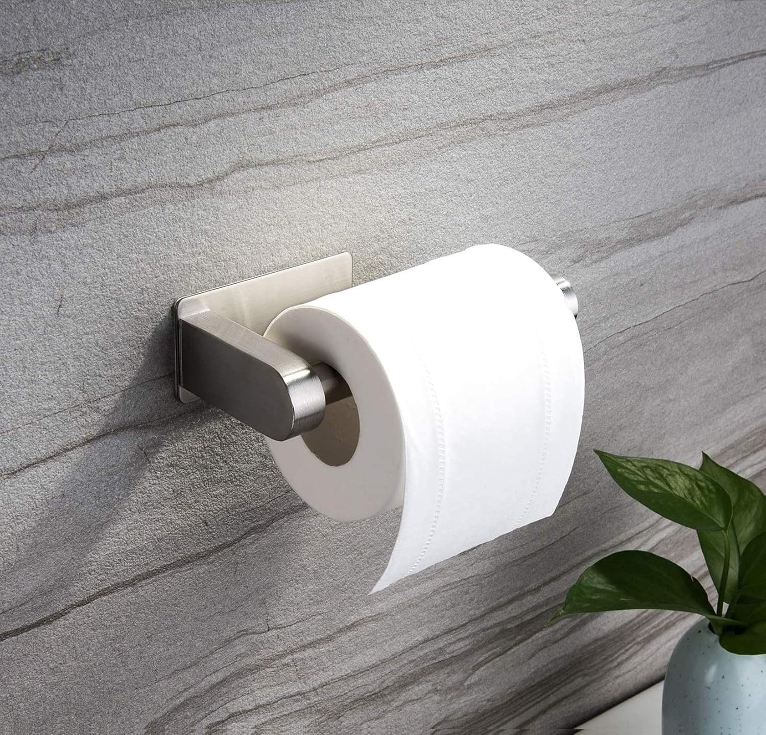 YIGII Self Adhesive Toilet Paper Holder - Bathroom Toilet Paper Holder Stand no Drilling Stainless Steel Brushed: Kitchen & Dining