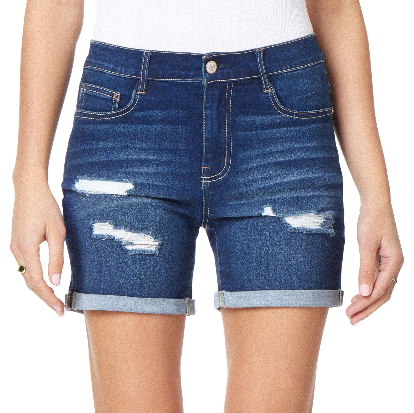 WallFlower Jeans Irresistible Denim Shorts for Women High Rise Insta Soft Figure Enhancing Stretch Denim in Standard and Plus, Lizette, 13 Image