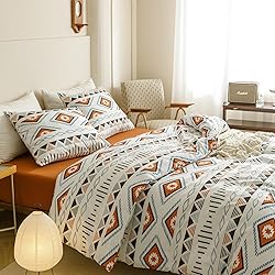 CLOTHKNOW Boho Aztec Comforter Set Queen 3Pcs