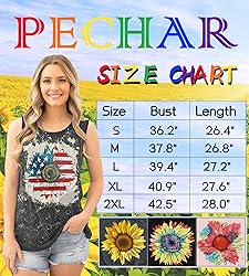 4th of July Tank Tops Women Sunflower Graphic Tees
