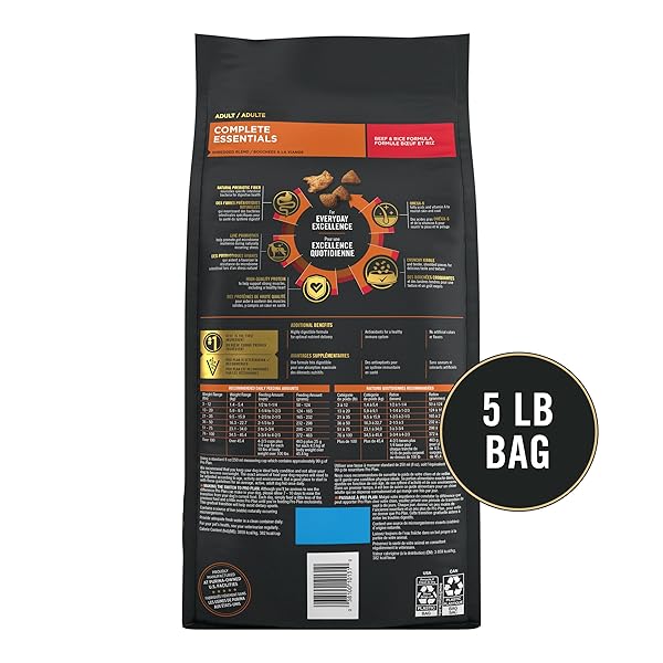 PURINA PRO PLAN COMPLETE ESSENTIALS SHREDDED BLEND BEEF AND RICE DOG FOOD DRY FORMULA WITH PROBIOTICS FOR DOGS – 5 LB. BAG