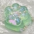 2.76 Inch Squeeze Toys Cat Paw Handmade Squeeze, Green Glitter Transparent Squeeze Paw, Cute Soft Squeeze for Stress Relief, Fidget Toys Squeeze Toys Suitable for Adults