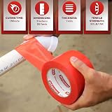 XFasten Red Construction Coating Tape 3" x 180ft - Weatherproof Seam & Vapor view 3