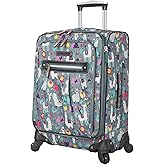 Lily Bloom Luggage Carry On Expandable Design Pattern Suitcase For Woman With Spinner Wheels (Llama Mama, 20in)