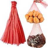 Dupiulk Reusable Produce Mesh Bags, 24 Inch Seafood Boil Bags for Crab Clam Shellfish Crawfish Cooking, Onion Potato Storage Eco-friendly Fruit Vegetable Produce Packaging Supplies Net (100Pcs-Red)