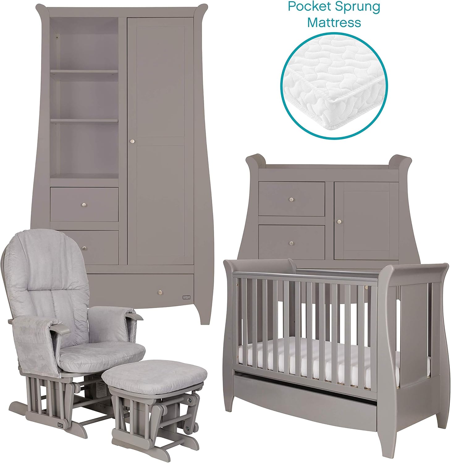baby cot bed and wardrobe set