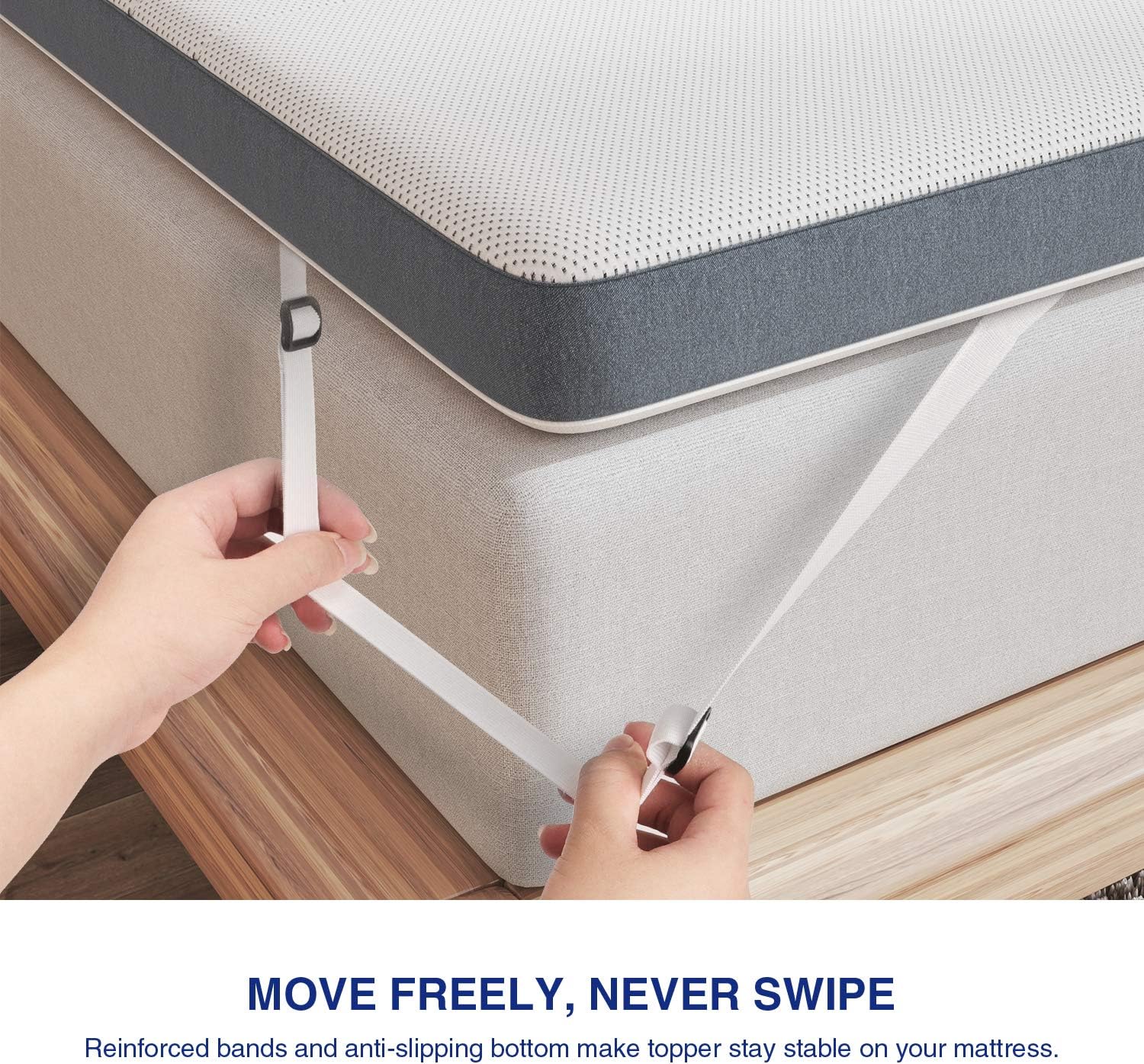 Genniyz 3 Inch Mattress Topper Gel Memory Foam Mattress Pad Full Size Bed Topper: Kitchen & Dining