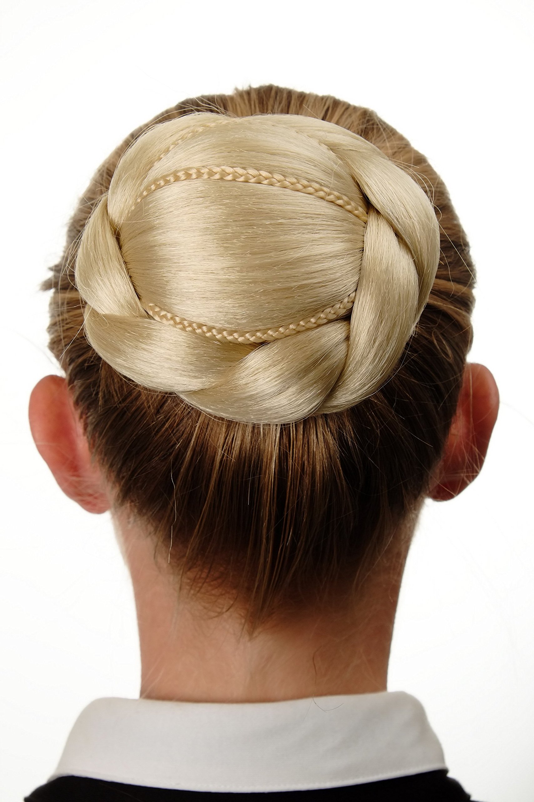WIG ME UP - N672-613 Hairbun Hairpiece bun hair knot braided elaborate traditional custom platinum blond